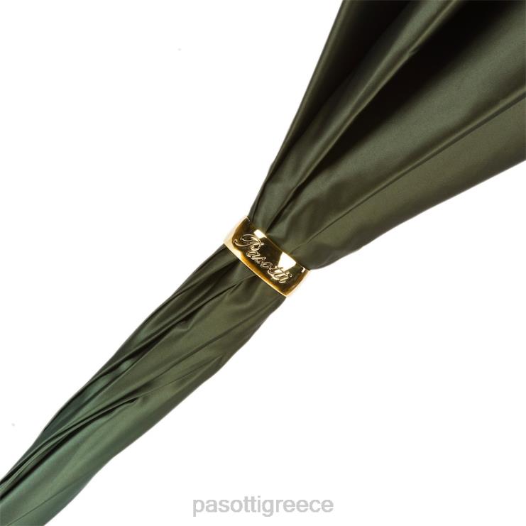 ομπρέλα | PASOTTI 189 90115-5 a35 - ομπρέλα με στάμπα λεοπάρ πράσινη ελιά με δερμάτινη λαβή 2N6B8418 για άνδρες και γυναίκες